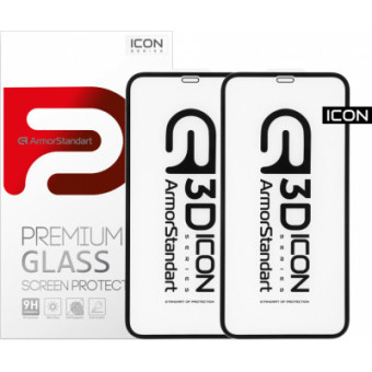 Зображення Захисне скло Armorstandart Icon 3D iPhone 11Pro Max/XS Max Black 2шт (ARM56214-GI3D-BK)