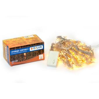 Изображение Гирлянда Delux Curtain С 320LED 3х3 м теплий білий/прозорий IP20 (90017997)