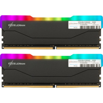 Зображення Модуль пам'яті для комп'ютера Exceleram DDR4 16GB (2x8GB) 3600 MHz RGB X2 Series Black  (ERX2B416369AD)