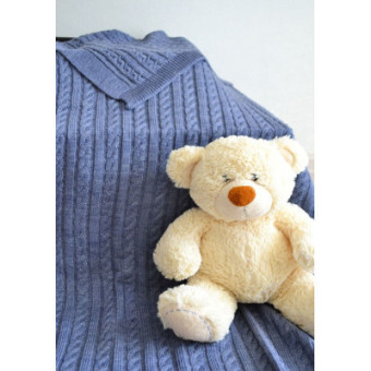 Изображение Плед Прованс Soft коси Синій меланж 90x130 см (11681)