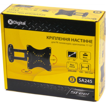 Зображення Кріплення ТВ X-Digital STEEL SA245 Black