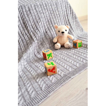 Изображение Плед Прованс Soft коси Сірий 90x130 см (11695)
