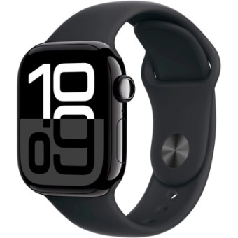 Зображення Смарт-годинник Apple Watch Series 10 GPS 42mm Jet Black Aluminium Case with Black Sport Band - S/M (MWWE3QH/A)