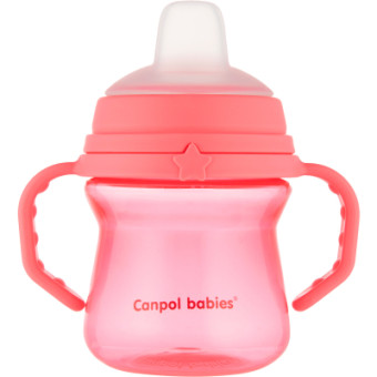 Зображення Пляшечка для годування Canpol babies Поильник-непроливайка  с силиконовым носиком FirstCup 150 мл Розовая (56/614_pin)