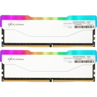 Зображення Модуль пам'яті для комп'ютера Exceleram DDR4 16GB (2x8GB) 3600 MHz RGB X2 Series White  (ERX2W416369AD)