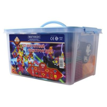 Изображение Конструктор Магнікон Конструктор  268 деталей Plastic box (MK-268)