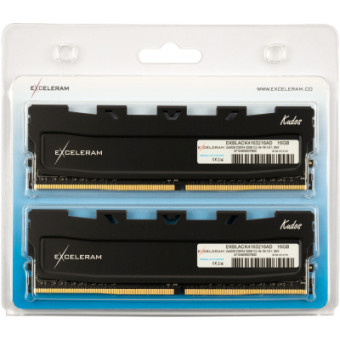 Изображение Модуль памяти для компьютера Exceleram DDR4 16GB (2x8GB) 3200 MHz Kudos Black  (EKBLACK4163216AD)