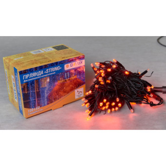 Изображение Гирлянда Delux String 100LED IP44 EN 10 м Червоний/чорний (90016601)