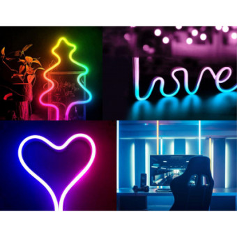 Изображение Гирлянда Twinkly Smart LED Flex RGB 200, IP20, 2м, кабель белый (TWFL200STW-WEU)