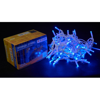 Изображение Гирлянда Delux String 100LED IP44 EN 10 м Синій / білий (90016604)