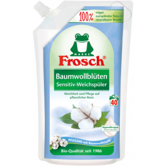 Изображение Кондиціонер для білизни Frosch Цветы Хлопка 1 л (4001499116803/4001499957567)