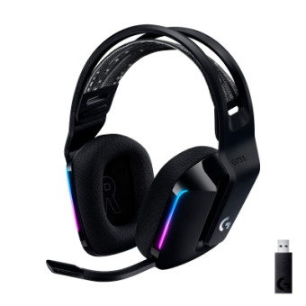 Изображение Наушники Logitech G733 Lightspeed Wireless RGB Gaming Headset Black (981-000864)