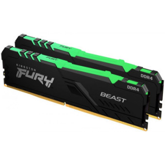 Зображення Модуль пам'яті для комп'ютера  DDR4 16GB (2x8GB) 3200 MHz Fury Beast RGB  (KF432C16BBAK2/16)