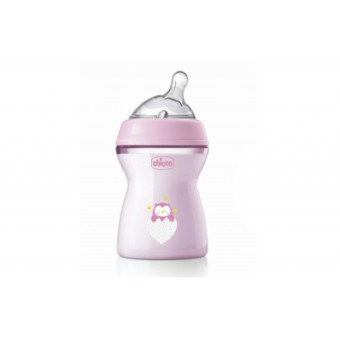Изображение Пляшечка для годування Chicco Бутылочка для кормления  Natural Feeling силикон средний поток 250мл розовая (81323.10)