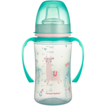 Зображення Пляшечка для годування Canpol babies Поильник-непроливайка  EasyStart 240 мл -Sweet fun зелена (35/208_gre)