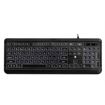 Изображение Клавиатура 2E KS120 White backlight USB Black (-KS120UB)