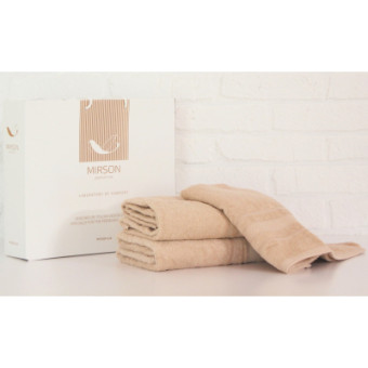 Зображення Рушник MirSon набор банных №5084 Elite SoftNess Beige 50х90, 70х140, 100х1 (2200003182903)