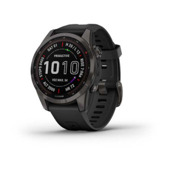 Зображення Smart годинник Garmin fenix 7S Sapphire Sol,Carbon Gray DLC Ti w/ith Blk Band, GPS (010-02539-25)