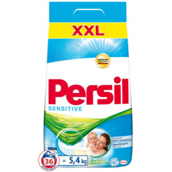 Изображение Порошок для стирки Persil Sensitive Алоэ Вера для чувствительной кожи 5.4 кг (9000101522112)