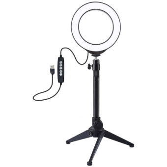 Изображение Нобор блогера PULUZ Ring USB LED lamp PKT3049B 4.7"   table tripod (PKT3049B)