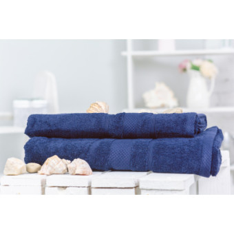 Зображення Рушник MirSon набор банный №5003 SoftNess Darkblue 50x90, 70x140 (2200003182958)