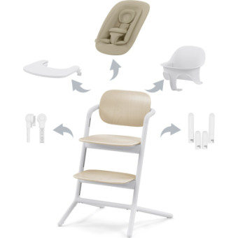 Изображение Стільчик для годування Cybex Lemo 4в1 Sand White (521003223)