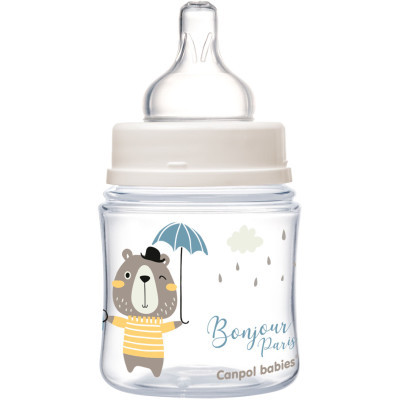 Пляшечка для годування Canpol babies Бутылочка для кормления  Bonjour Paris с широким отверстием 120 мл Синяя (35/231_blu) фото №3