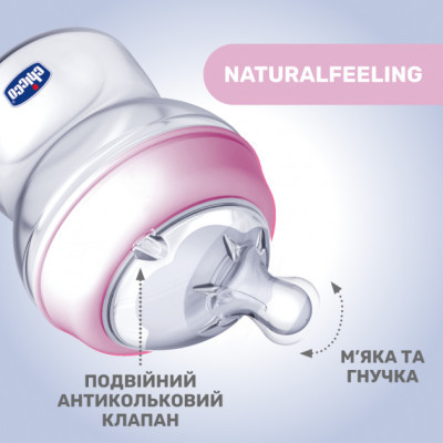 Пляшечка для годування Chicco Бутылочка для кормления  Natural Feeling Color 250 мл  2 мес Голубая (81323.20) фото №3