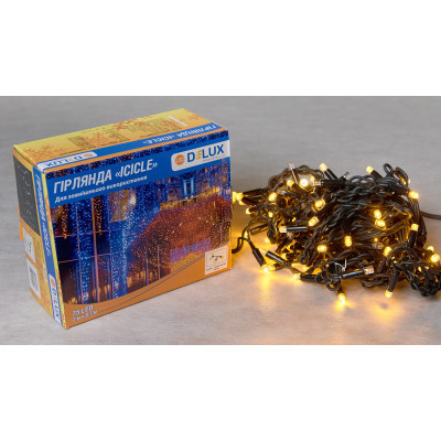 Гірлянда Delux ICICLE 75 LED 2 x 0.7 м IP44 EN Жовтий/чорний (90016591) фото №2