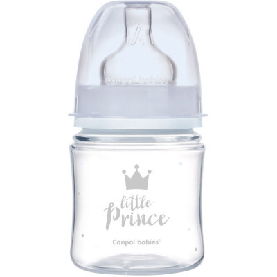 Пляшечка для годування Canpol babies Бутылочка для кормления  Royal Baby с широким отверстием 120 мл Синяя (35/233_blu)
