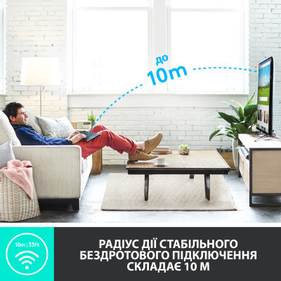Клавиатура Logitech K400 Plus Touch Wireless UA Black (920-007145) фото №3
