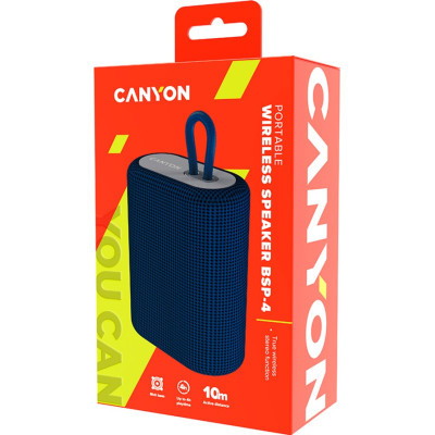 Портативна колонка Canyon BSP-4 Bluetooth Blue (CNE-CBTSP4BL) фото №4