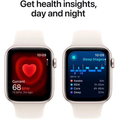 Смарт-часы Apple Watch SE 2024 GPS 40mm Starlight Aluminium Case with Starlight Sport Band - S/M (MXEF3QH/A) фото №5
