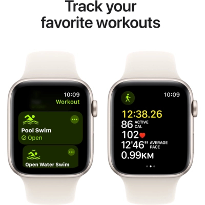 Смарт-часы Apple Watch SE 2024 GPS 40mm Starlight Aluminium Case with Starlight Sport Band - S/M (MXEF3QH/A) фото №6