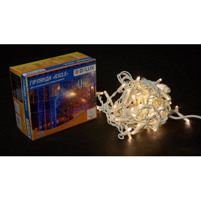 Гірлянда Delux ICICLE 75 LED 2 x 0.7 м IP44 EN Теплий білий/білий (90016594) фото №2