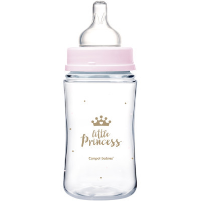 Пляшечка для годування Canpol babies Бутылочка для кормления  Royal Baby с широким отверстием 240 мл Розовая (35/234_pin) фото №3