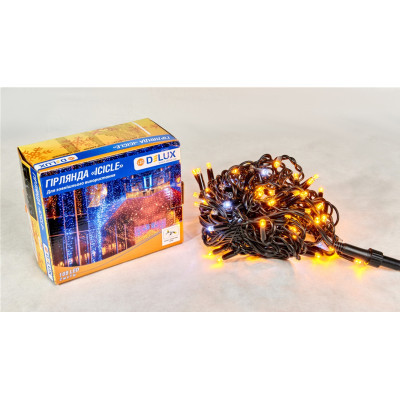 Гирлянда Delux ICICLE 108LED 2x1 м Білий flash Жовтий/Чорний IP44 (90015180)