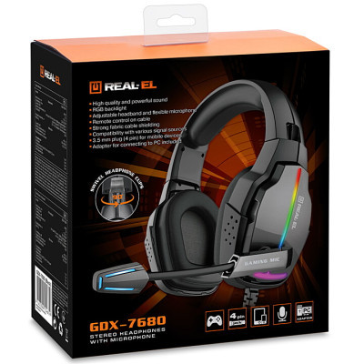 Навушники REAL-EL GDX-7680 Black фото №11