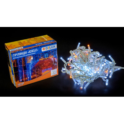 Гірлянда Delux ICICLE 108LED 2x1 м Жовтий flash Білий/Білий IP44 (90015177) фото №2