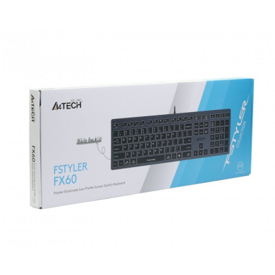Клавиатура A4Tech FX60 USB Grey White backlit фото №7