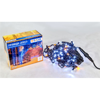 Гірлянда Delux ICICLE 108LED 2x1 м Жовтий flash Білий/Чорний IP44 (90015178) фото №2