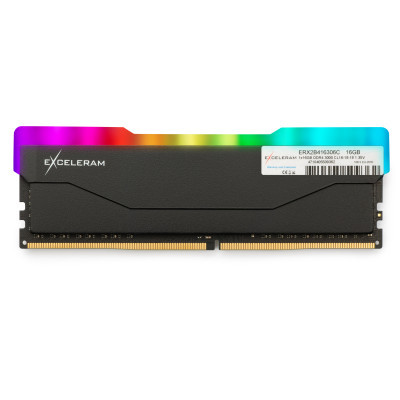 Модуль пам'яті для комп'ютера Exceleram DDR4 16GB 3000 MHz RGB X2 Series Black  (ERX2B416306C)