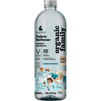 Кондиціонер для білизни Purenn Organic Family Sunday Morning смягчитель для сохранения цветов и волокон ткан фото №2