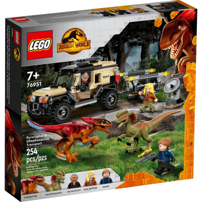 Конструктор Lego Jurassic World Перевезення пірораптора та дилофозавра 254 деталі (76951)