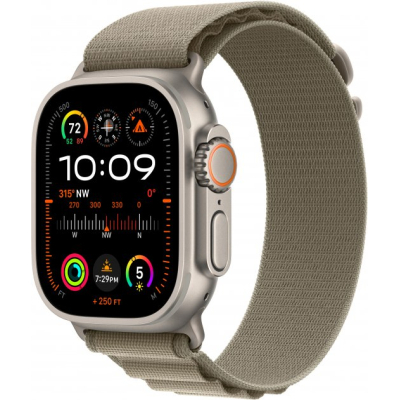 Smart годинник Apple Watch Ultra 2 GPS Cellular, 49mm Titanium Case with Olive Alpine Loop - Medium (MREY3UL/A)