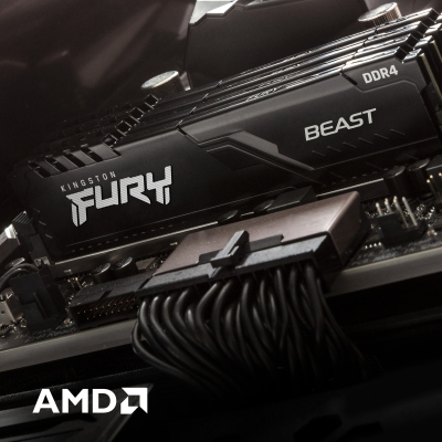 Модуль пам'яті для комп'ютера  DDR4 16GB (2x8GB) 3600 MHz Fury Beast Black  (KF436C17BBK2/16) фото №11