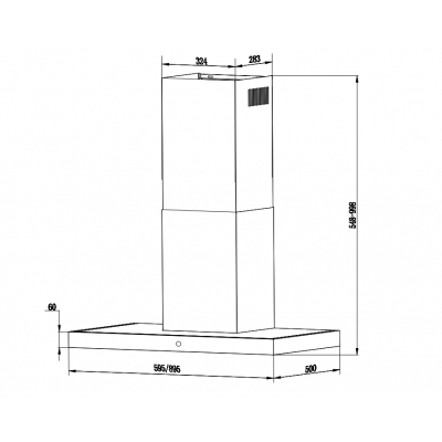 Вытяжки Interline CUBA X/BL 60 TB/2/T фото №9
