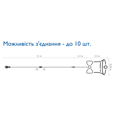 Гирлянда Delux Motif flash Bell 50 х 35 см червоний/зелений IP44 EN (90012987) фото №2