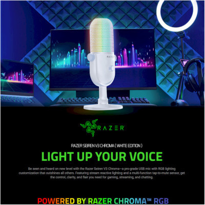 Мікрофон Razer  Seiren V3 Chroma White (RZ19-05060200-R3M1) фото №2