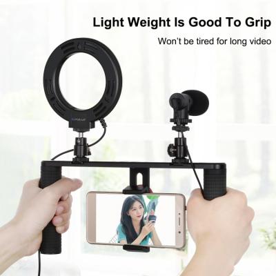 Набір блогера PULUZ 4in1 (ring light, mount, phone holder, microphone) (PKT3028) фото №3